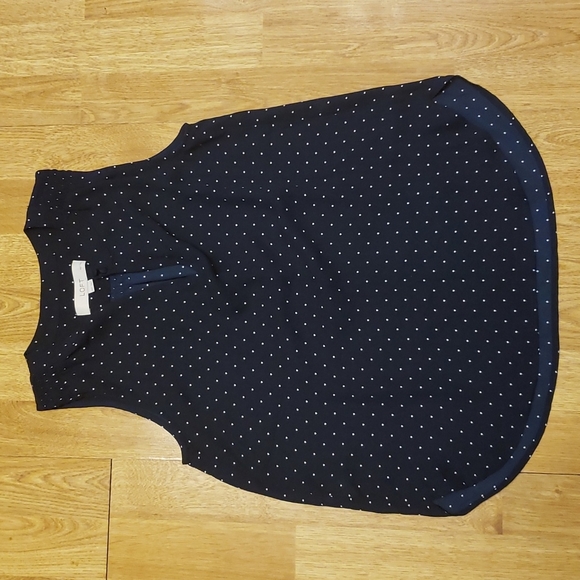 LOFT navy star print sleeveless blouse XXSP - Picture 1 of 4